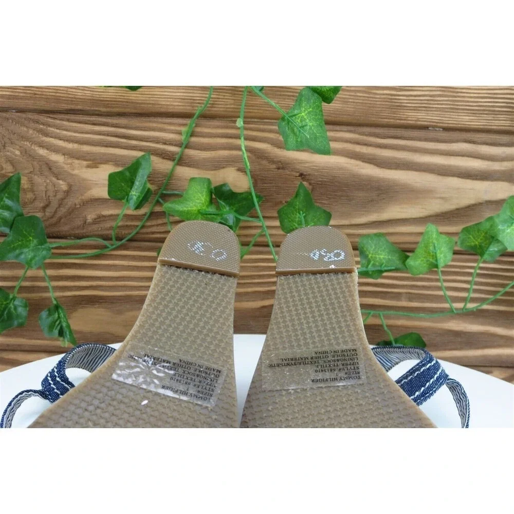 Tommy Hilfiger Sz 7 M Blue Ankle Strap Fabric‎ Women Sandals